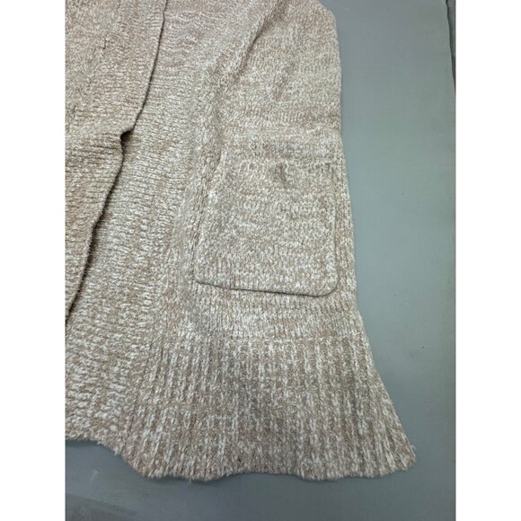 loft Sleeveless Beige Open Front Knit Cardigan With Pockets Women Size S READ - Picture 6 of 11